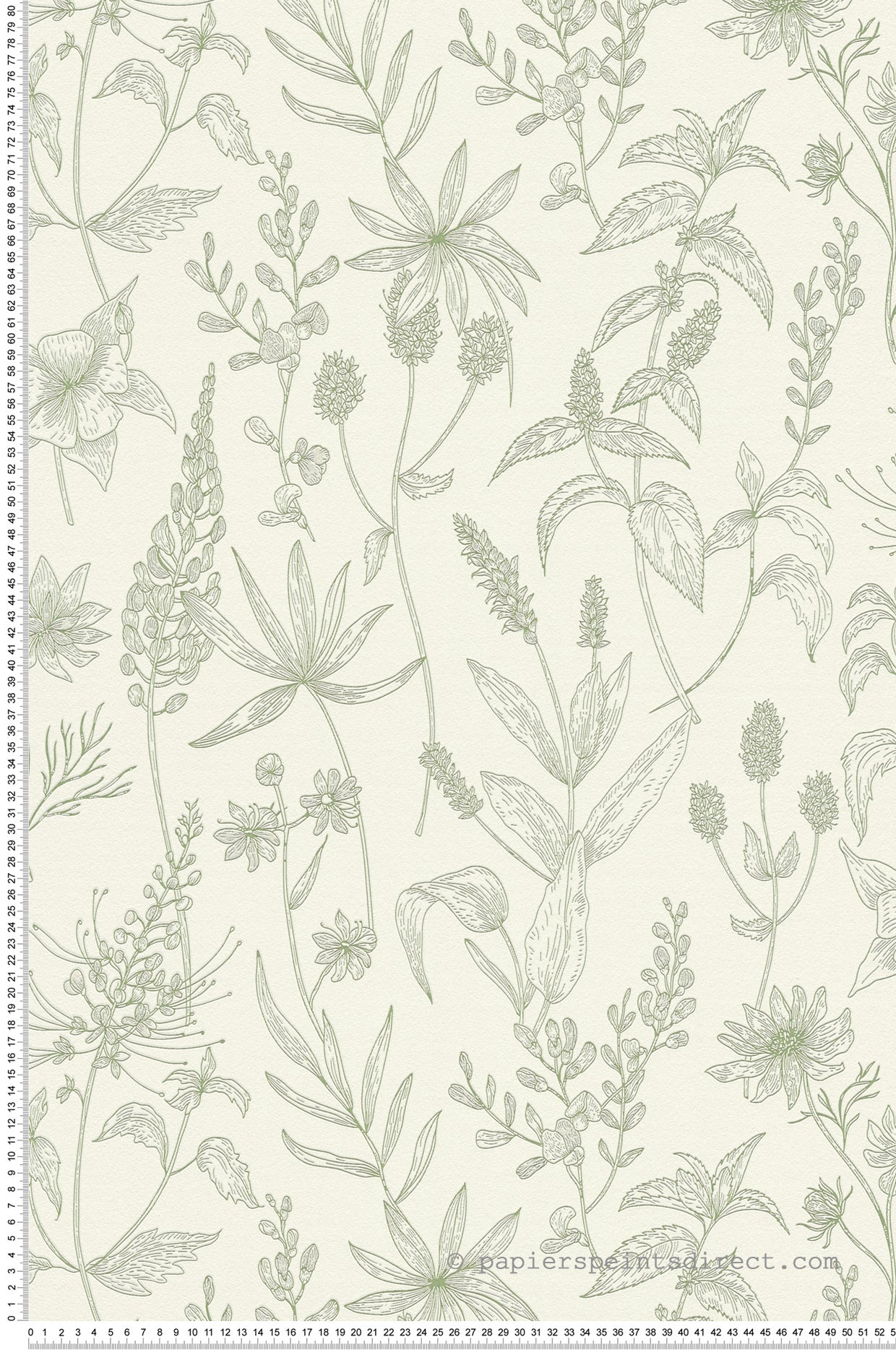 Papier peint expansé sur intissé Botanique Herbier pailleté — free download