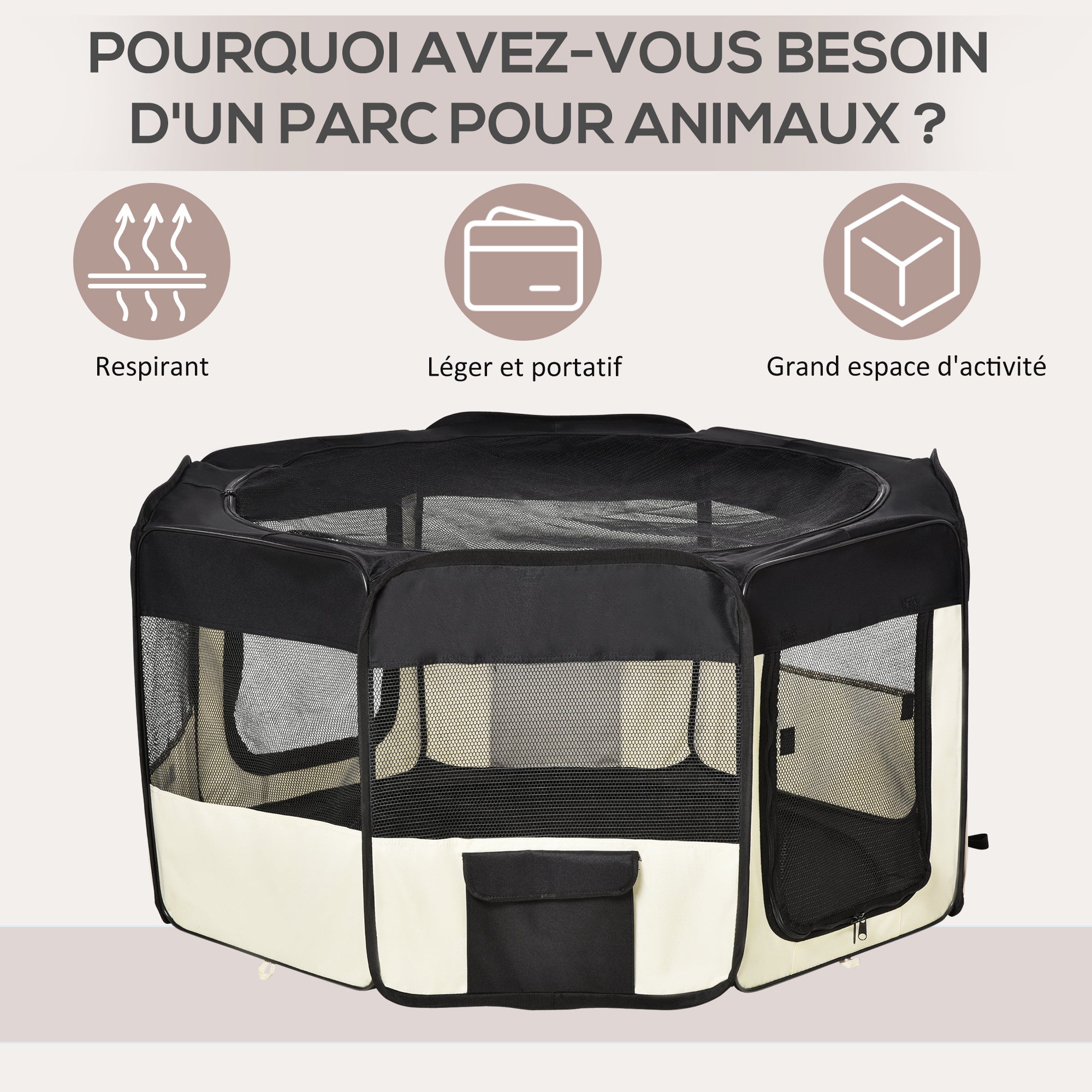Parc enclos pour chien chat PVC PawHut - 4