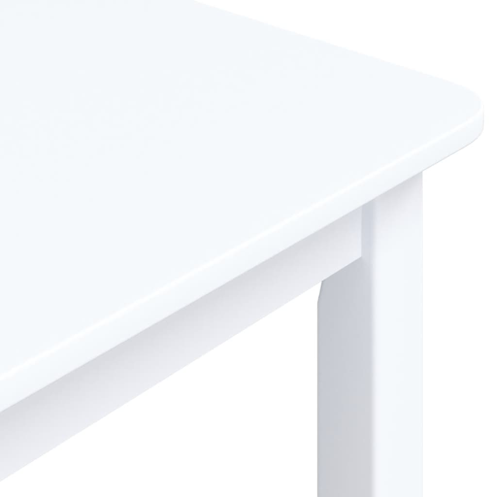 Maison Exclusive - Table à manger Blanc 114x71x75 cm Bois d'hévéa massif - 6