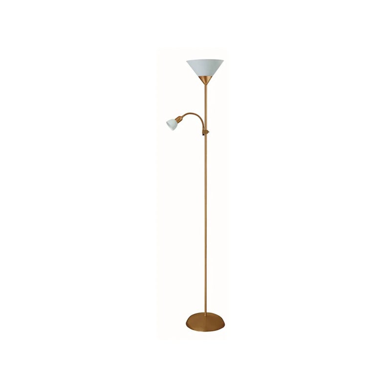 Lampa podłogowa stojąca Action brązowo-biała 2xE27x85W wym: 178 x 24,2 x 24,2 cm metal Rabalux