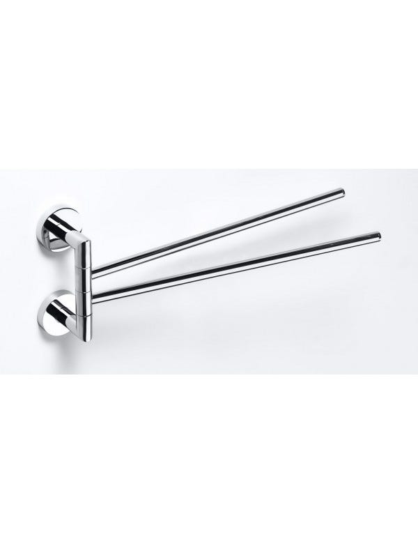 Smooz - Porte-Serviettes Double - Design Classique Avec 2 Barres Pivotants En Métal Chromées Smooz - Porte-Serviettes Double - Design Classique Avec 2 Barres Pivotants En Métal Chromées