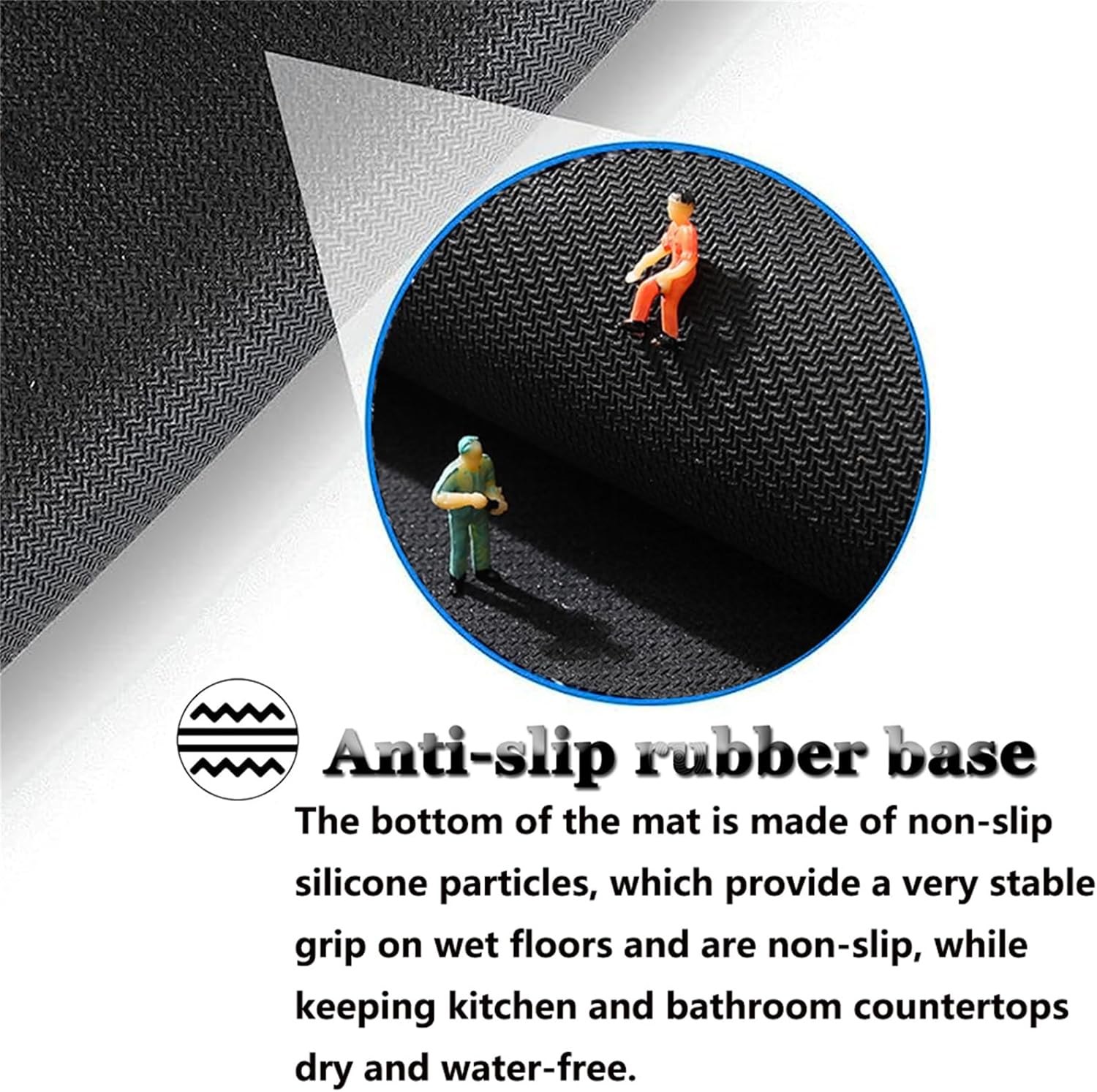 Tapis De Cuisine Antidérapant Absorbant En Diatomite - Forme En L 120x45 Cm, Devant Évier, Lavable Et Confortable