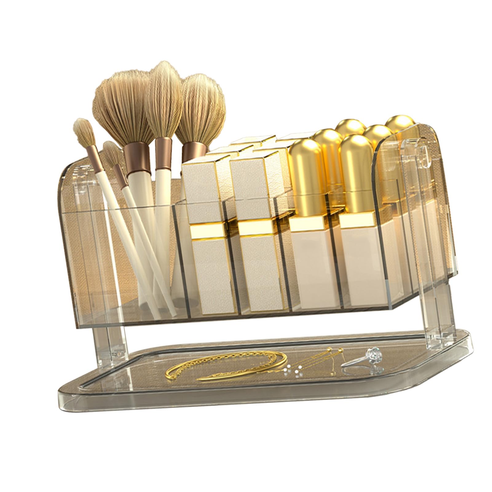 Boîte de rangement pour rouge à lèvres, support de maquillage rotatif amovible et transparent, organiseur de pinceaux, accessoires de beauté, - 4