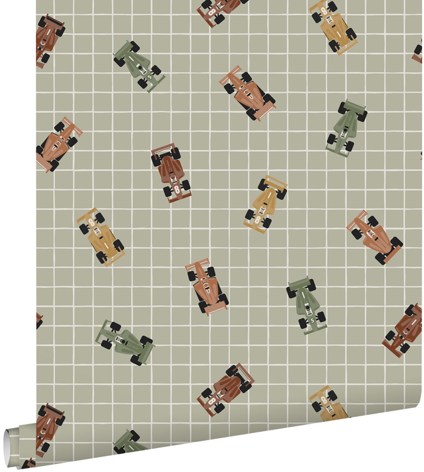 Tapeta samochody wyścigowe szaro zielonym - 50 x 900 cm - ESTAHOME