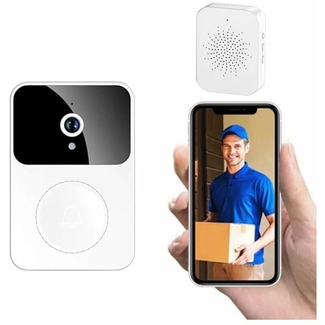 Campanello Senza Fili Connesso con Telecamera Sorveglianza Telecamera Smart Wifi Registrazione Video Campanello Porta Diverse Suonerie Ricaricabile