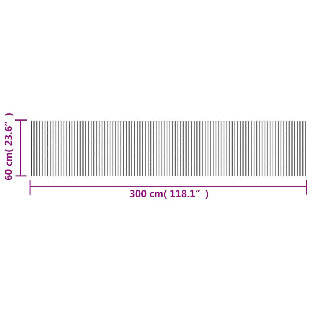 Tapis rectangulaire marron foncé 60x300 bambou - 8