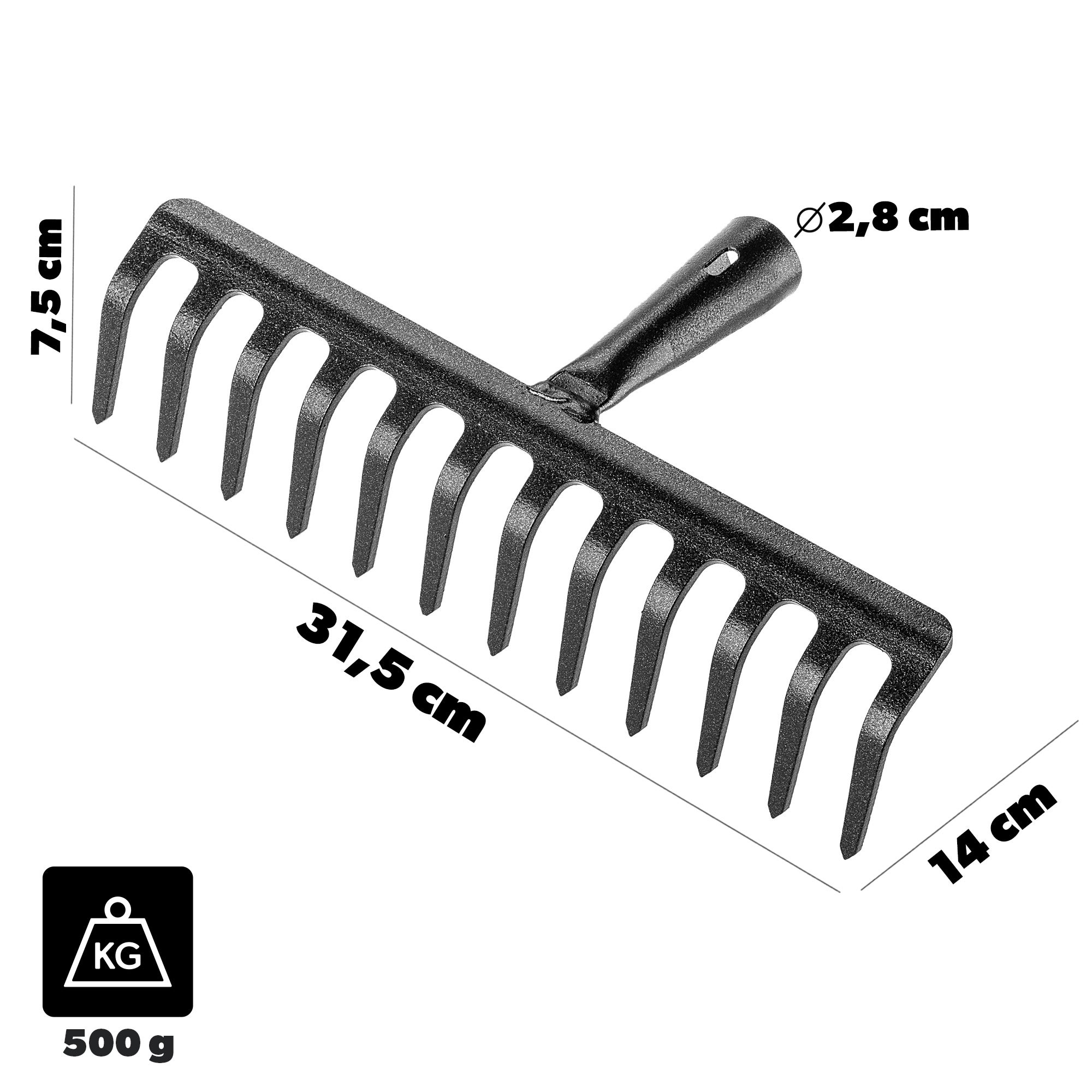 KADAX Rechen, rastrello Donne, rastrello Piatto con Un Gambo Lungo, rastrello da Prato Giardino, Pietre, Rami, Utensili da Giardino, Giardino Harry, unitŕ da Giardino, eurechen (8 covoni