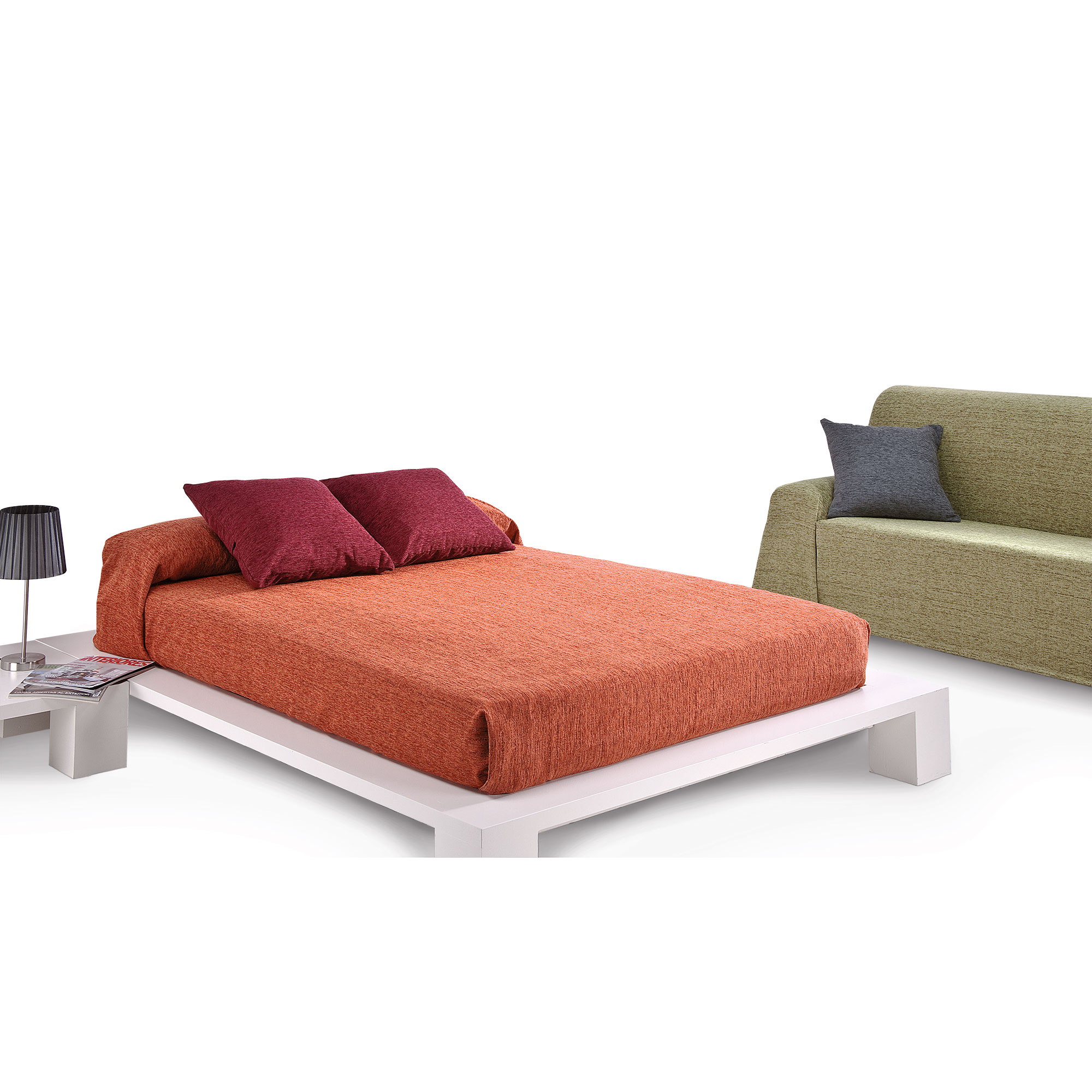 Colcha plaid manta multiusos cama o sofá de algodón paula color malva 130x180cm