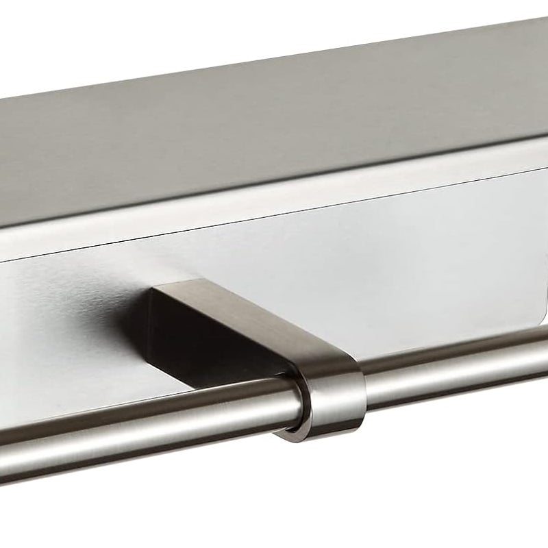 Uchwyt na papier toaletowy ze stali nierdzewnej z półkami, montowany na ścianie w łazience (szczotkowane srebro, dwustronny)