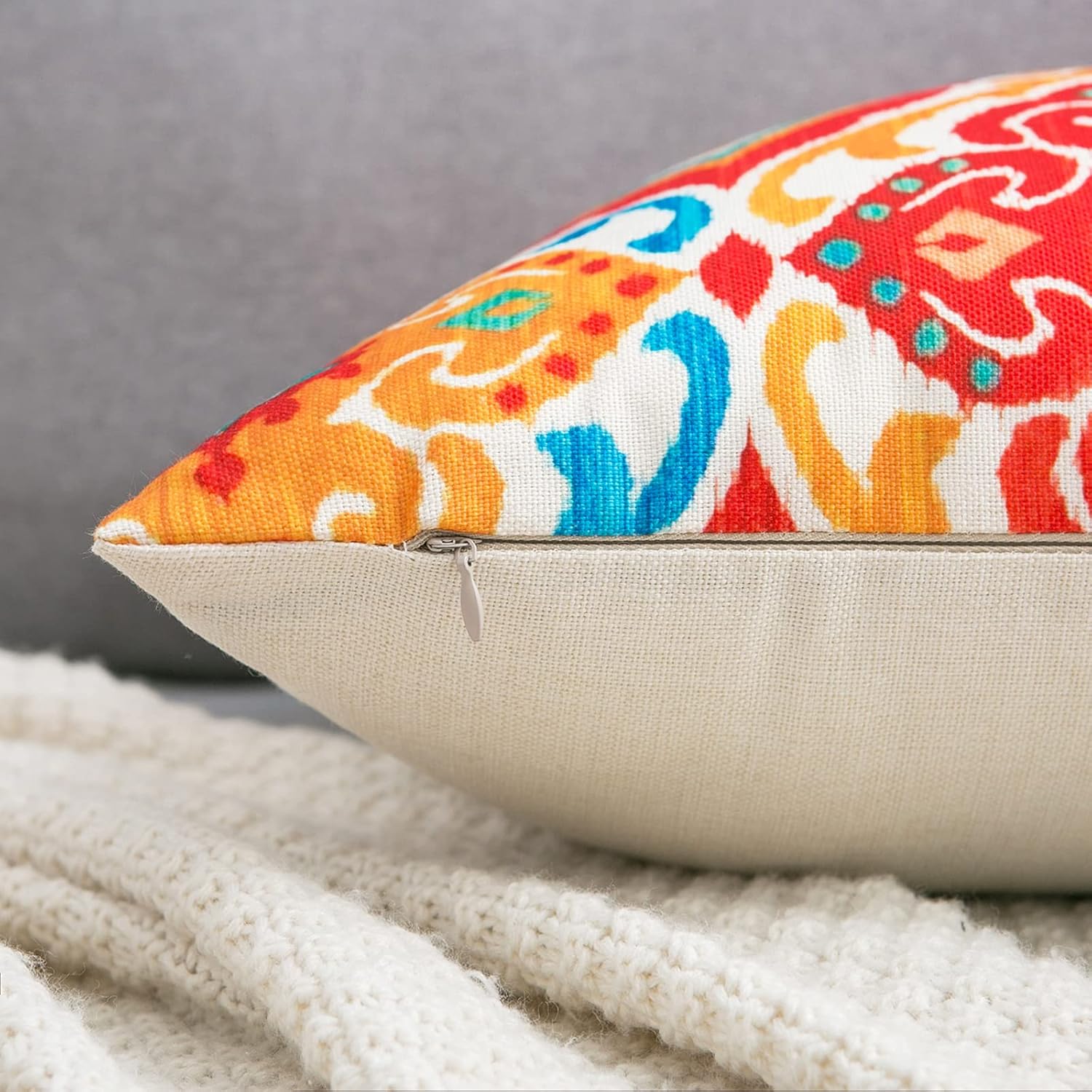 Housses de Coussin Lin, Lot de 4, Décoratives et Colorées, Parfaites pour Salon, Chambre ou Bureau - 4