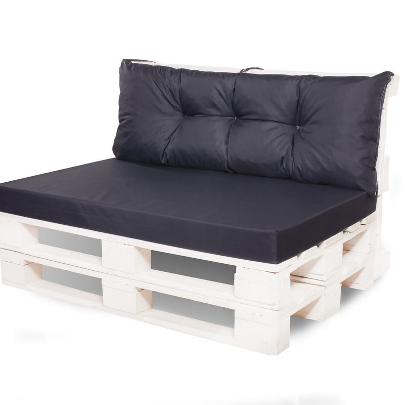 Poduszka ogrodowa na paletę 120x60x40cm poduszka na meble ogrodowe czarna, poduszka na balkon taras, poducha ogrodowa na meble z palet