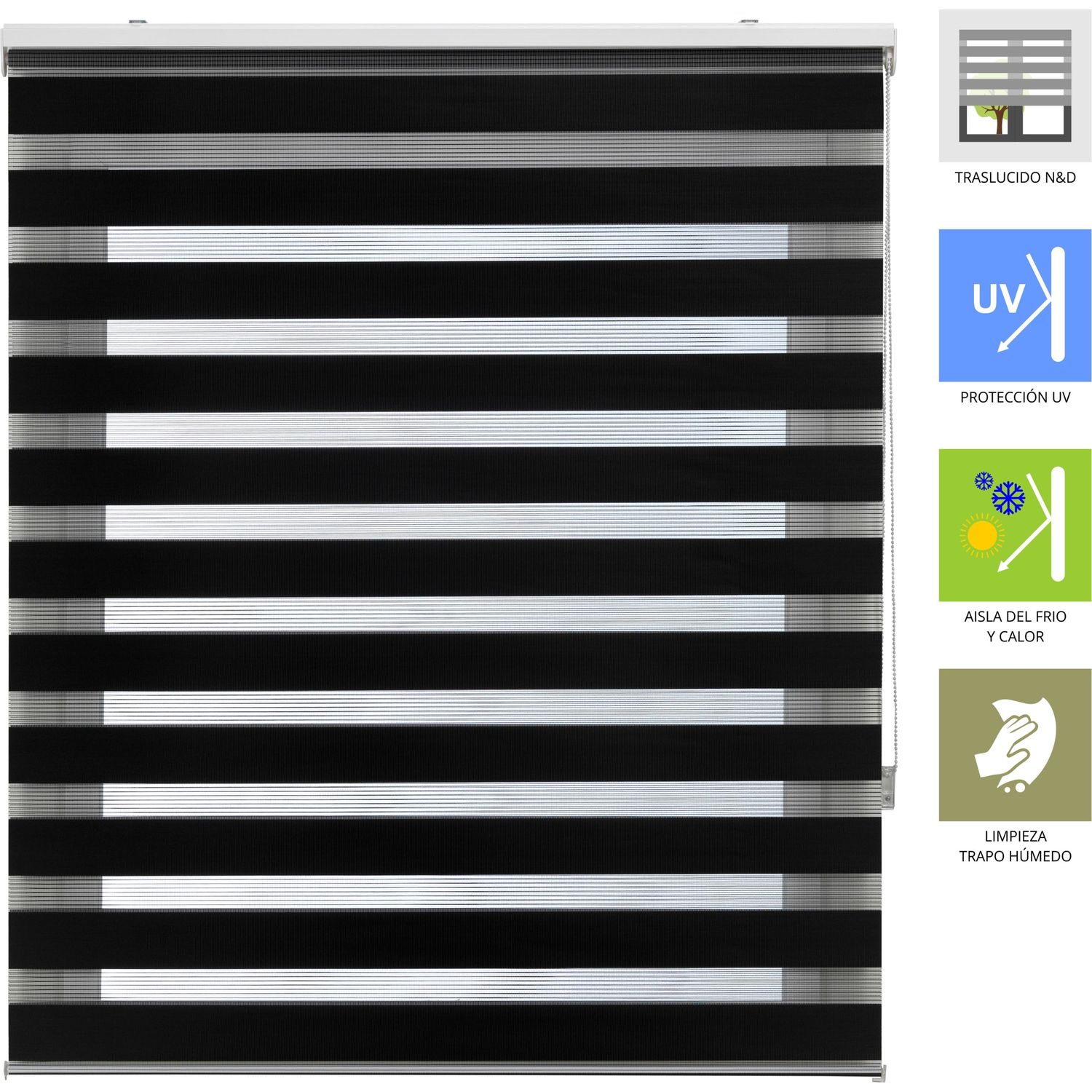 Ecommerc3 | estor enrollable noche y día elegante tamaño 100x250 - estor noche y día doble tejido tamaño tela 97x245