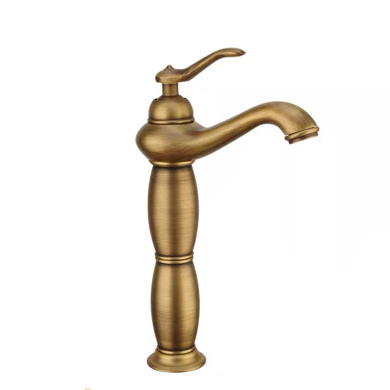 Bateria umywalkowa do łazienki z brązu antycznego, bateria mieszająca z mosiądzu i czystej miedzi - 24 cm