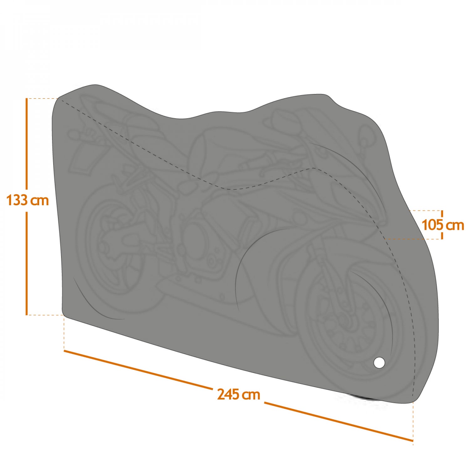 Bâche, housse de protection imperméable pour moto - 245 x 105 x 133 cm - Noir - Linxor - 2