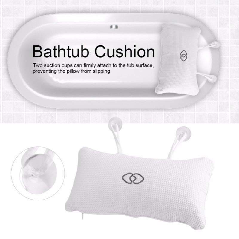 Oreiller De Baignoire Yuning - Coussin De Bain Doux Avec 6 Ventouses Antidérapantes Pour Spa, Jacuzzi Et Bain Relaxant (37 X 35 X 10 Cm)