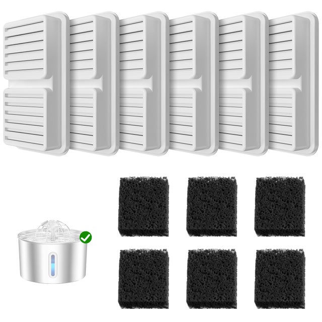 6 filtros de carvão ativado para bebedouro de 2,2 L em aço inoxidável
