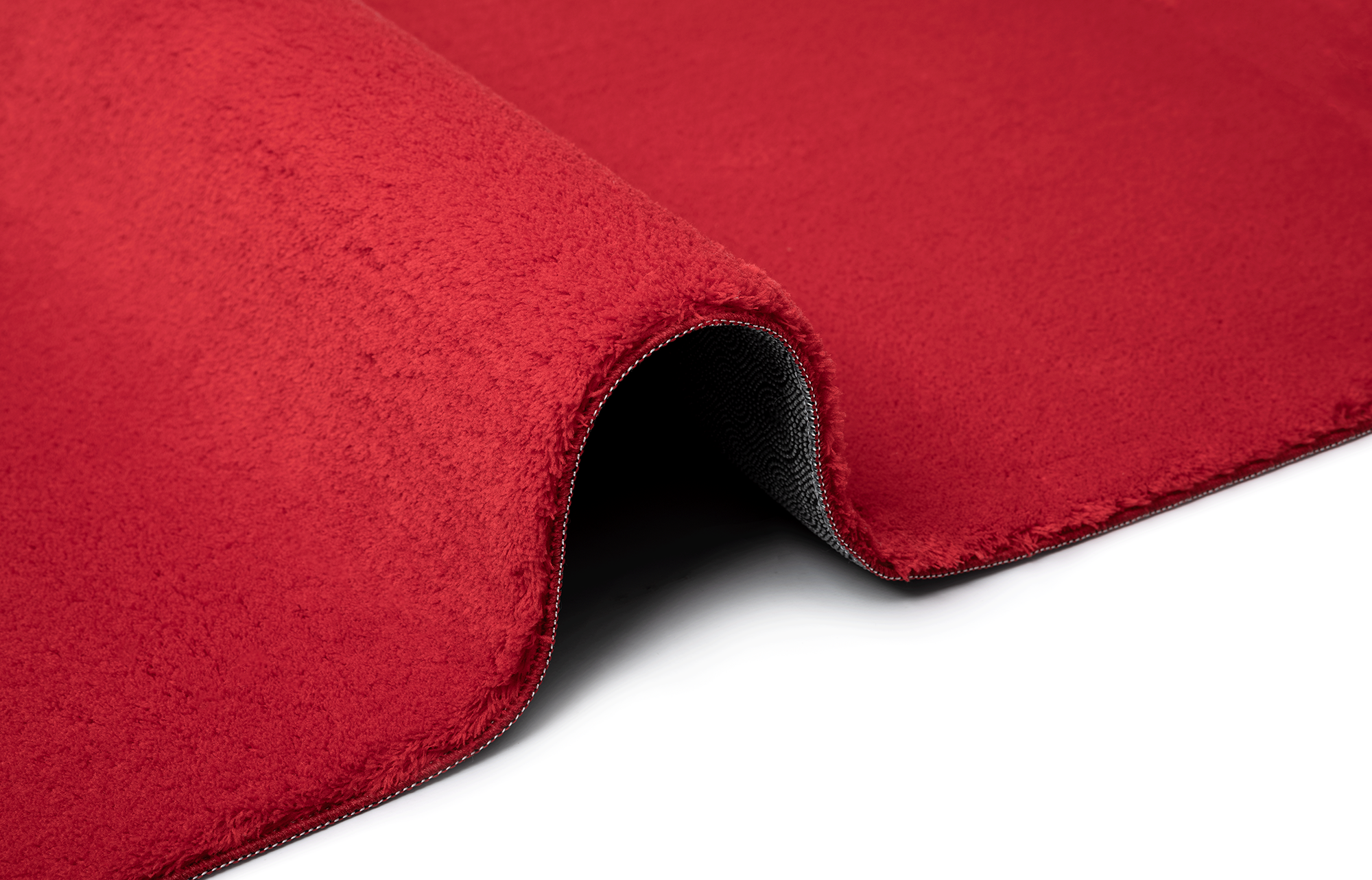 the carpet Relax tapis moelleux à poils courts, dessous antidérapant, lavable à 30 degrés, super soft, aspect fourrure, Rouge, 120 cm - 7
