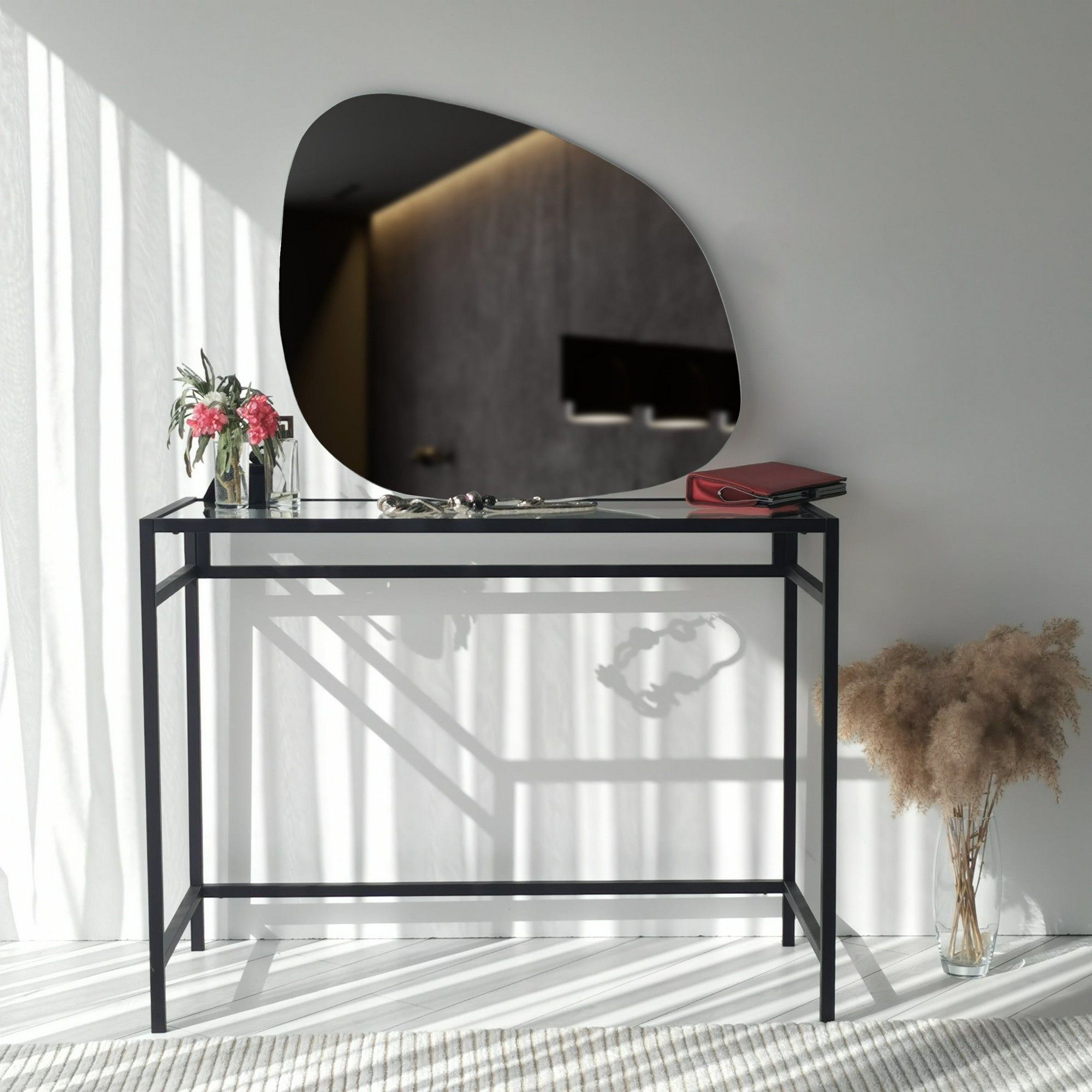 Oglinda SOHO ANYA, negru, 85x2x67 cm