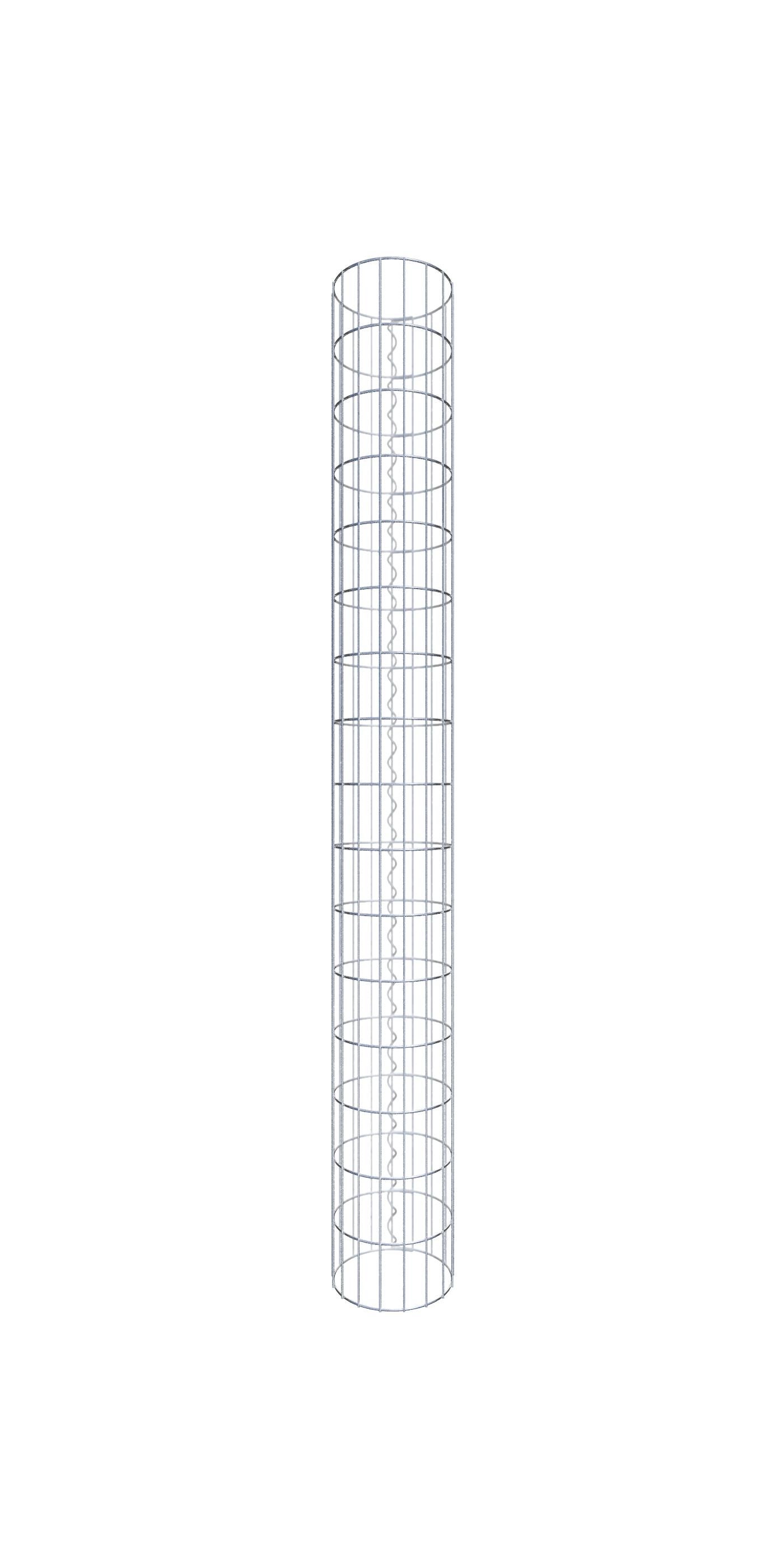 Kolumna gabionowa okrągła, średnica 27 cm, wysokość 160 cm, rozmiar oczek 5 cm x 10 cm