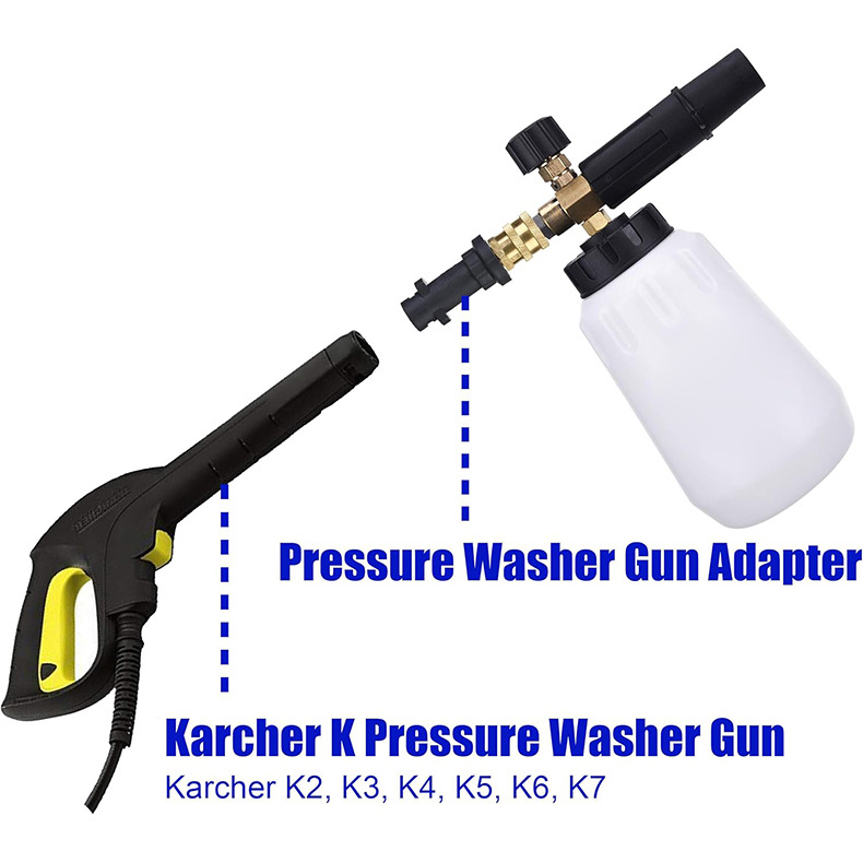 Accessoires pour nettoyeur haute pression, canon à mousse et buses, avec 5 buses, raccords rapides 1/4 pouce - 3