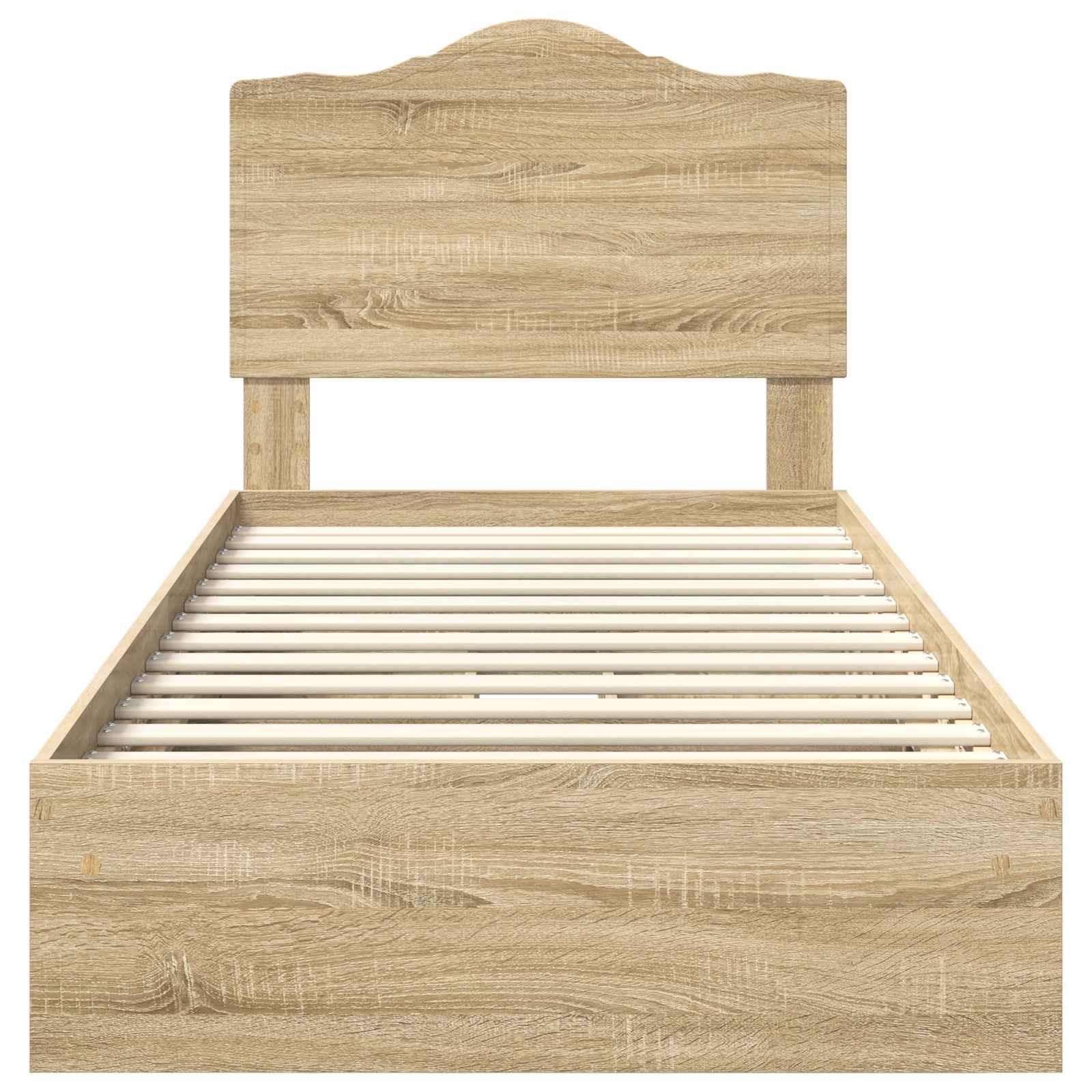Lit avec rangement, panneau de bois, chêne, pour la chambre, 70 × 190 cm - 8
