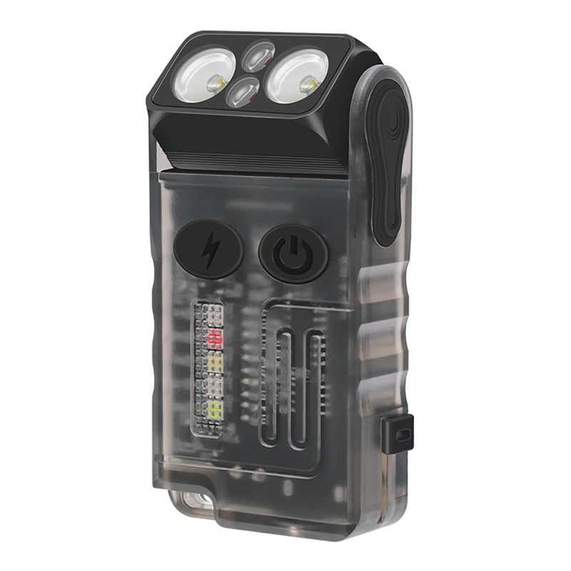 poyoelf Piccola torcia EDC con luce laterale COB, 800 lumen, super luminosa, ricaricabile, portatile, con portachiavi, torcia tattica con magnete per passeggiate, escursioni, campeggio, emergenza