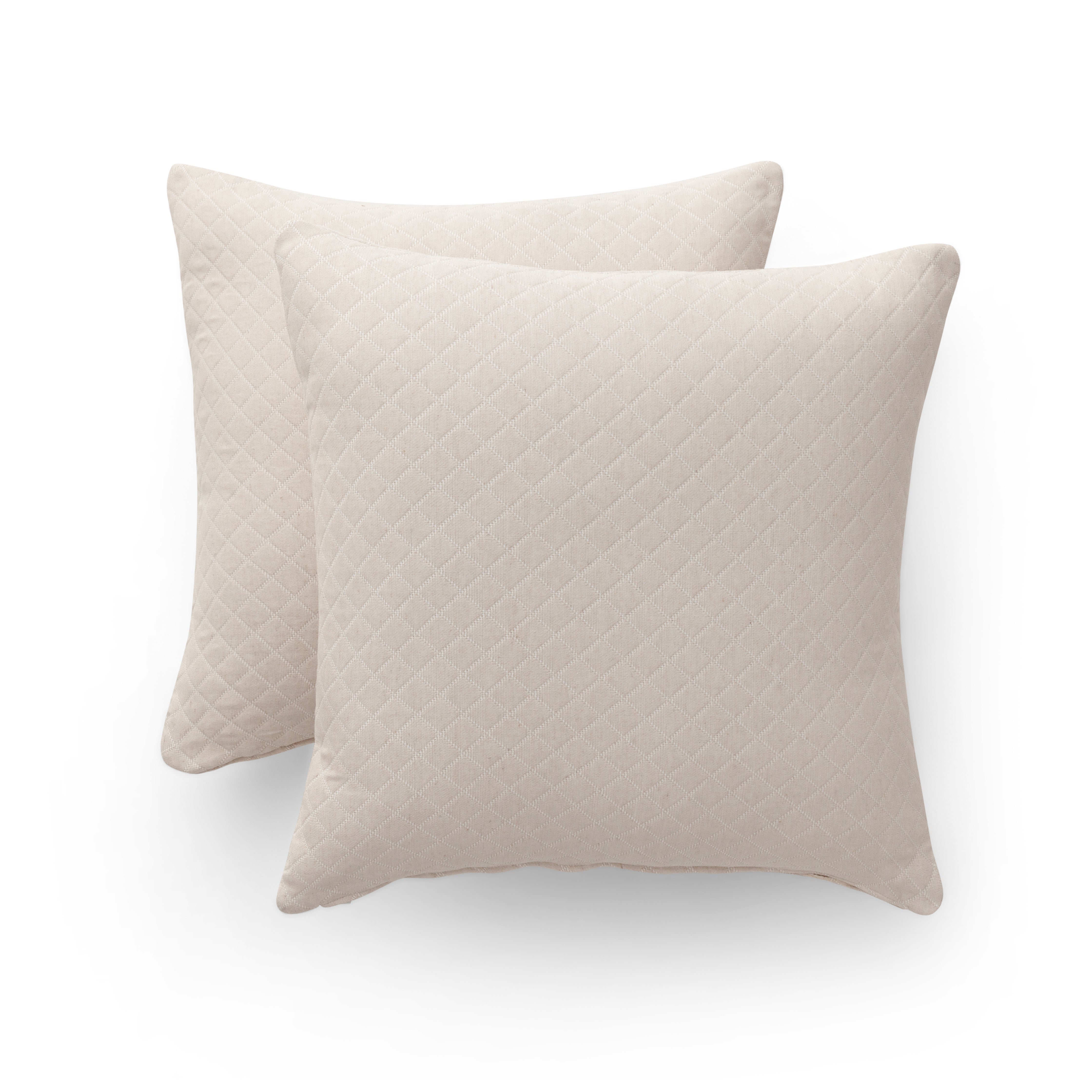 Pack 2 fundas cojín jacquard liso áfrica 45x45 cm - fundas decorativas con cierre cremallera en algodón combinado