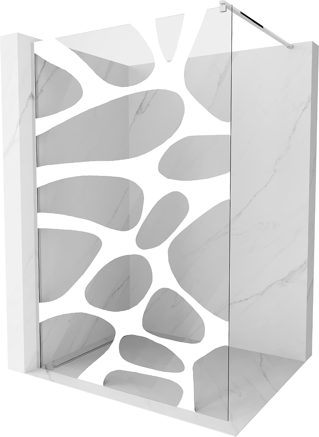 Mexen Kioto ścianka prysznicowa Walk-in 70 x 200 cm, biała fala 8 mm, chrom - 800-070-101-01-97