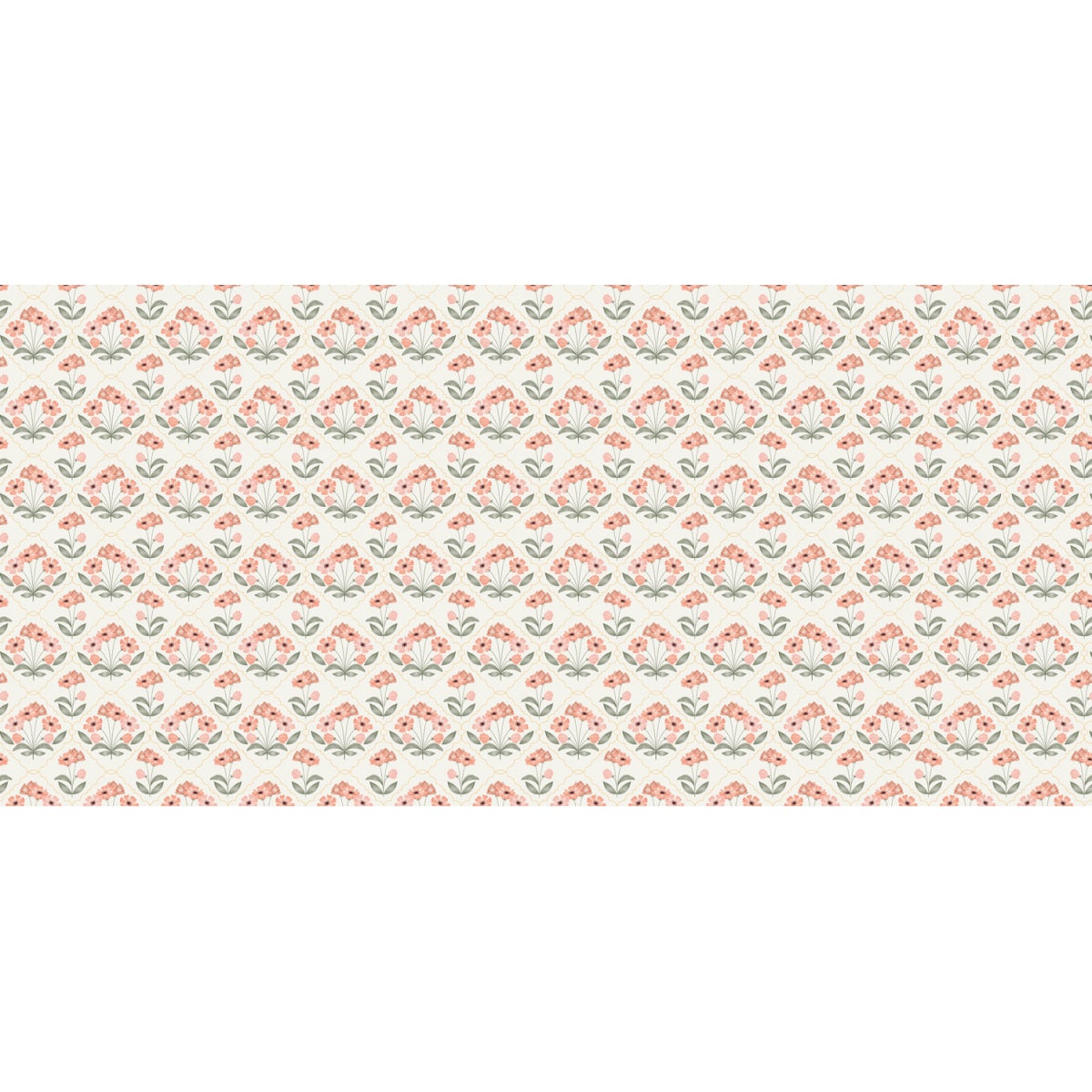 Carta da parati panoramica con motivo floreale vintage 225x250cm - 2