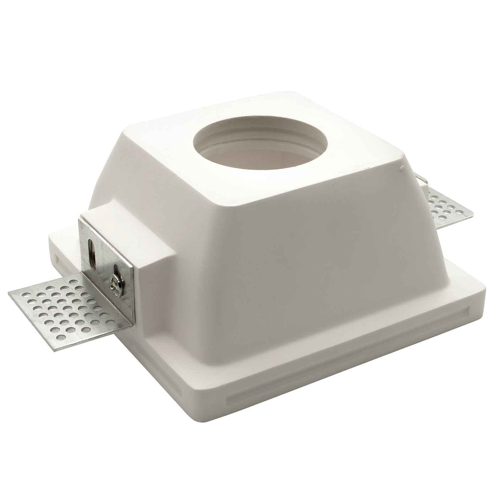 Support de spot encastré, en plâtre, intégration plaque de plâtre, carré, pour ampoule LED GU10 / GU5.3, trou d'encastrement 120x120 mm - 3