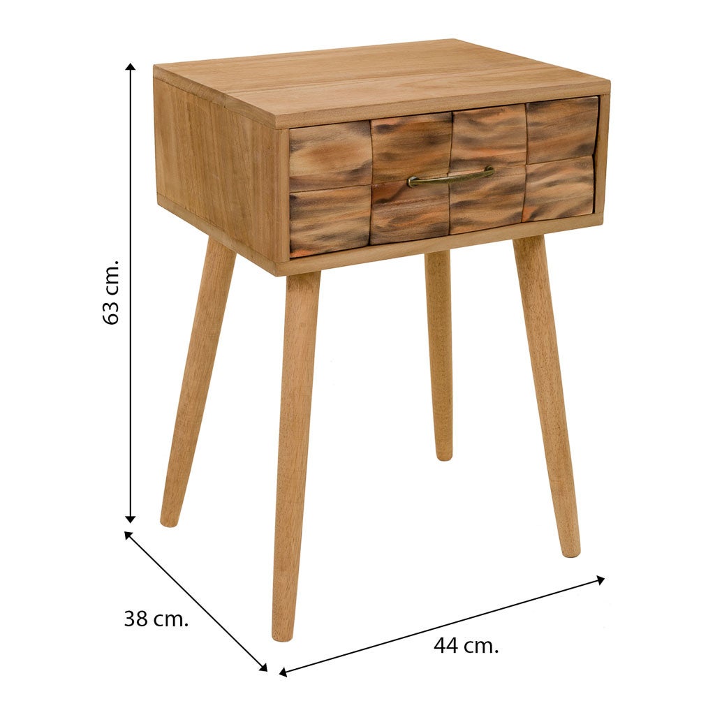 Table de chevet En Bois Marron 44x38x63h - 3