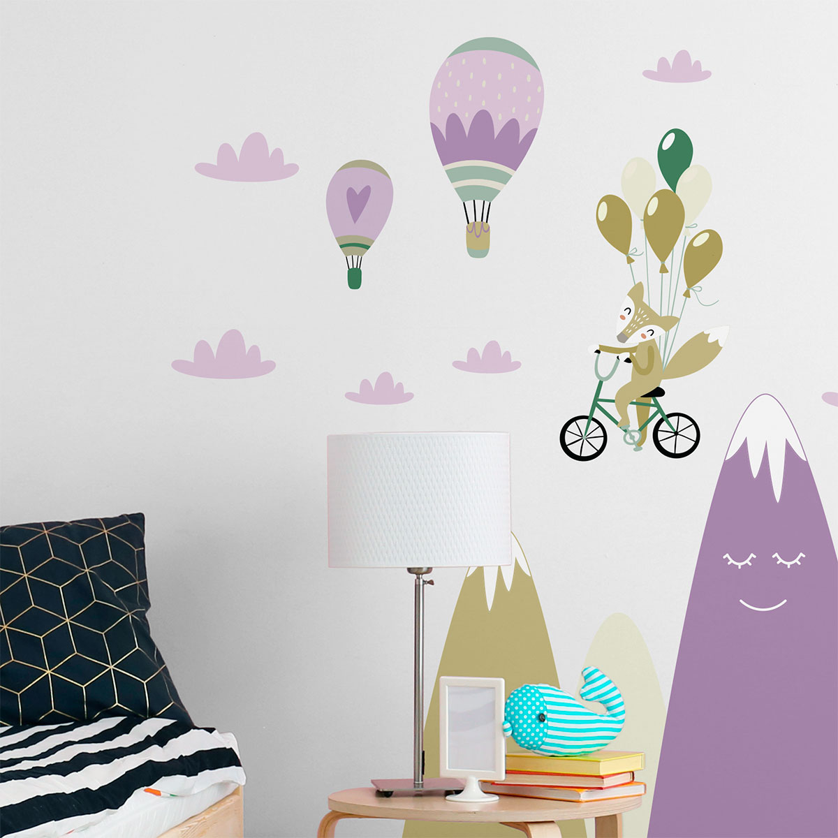 Adesivo montagne scandinave animali e amici divertenti - Sticker adesivo - adesivi murali - 70x105cm - 7