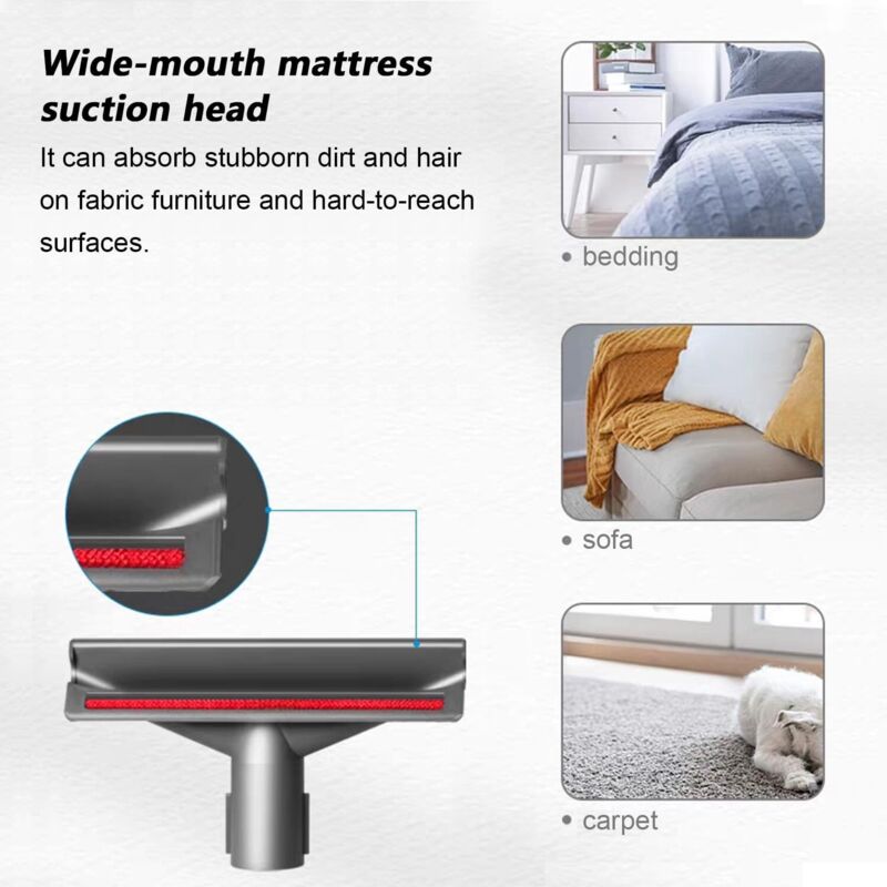 5 Pièces Accessoires Aspirateur pour Dyson V7/V8/V10/V11 (Gris) 3 Brosse + 2 Embout, Pièces Détachées pour Sol/Matelas/Plafonds - 4