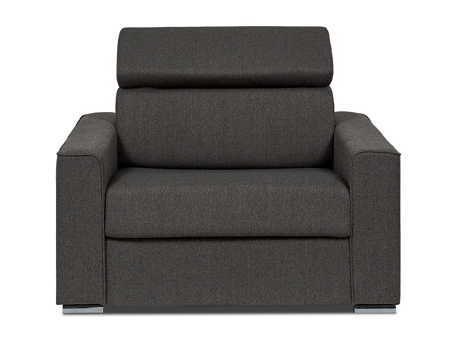 Fotel rozkładany typu express z szarą tapicerką - pow. spania 70 cm - Materac 14 cm - VIZIR
