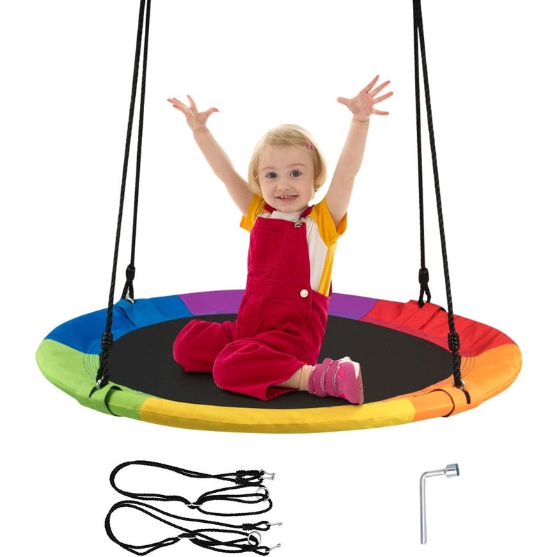 Huśtawka gniazdowa do użytku na zewnątrz, huśtawka dziecięca, huśtawka na drzewo, obciążenie do 150 kg, okrągła huśtawka o średnicy 100 cm,