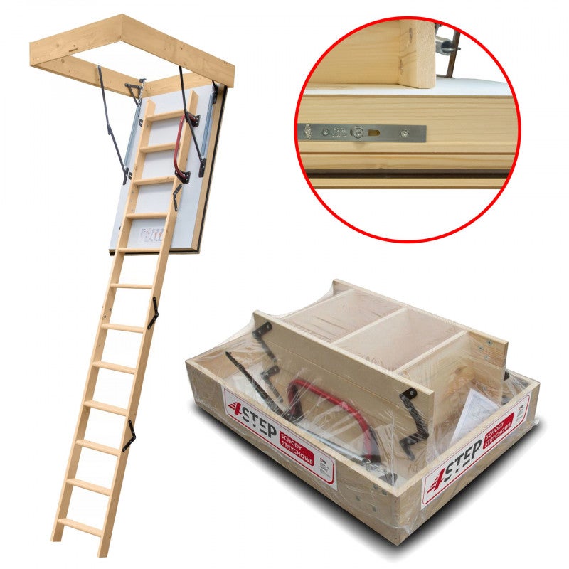 Drewniane schody strychowe 4Step EXTREME 90x70mm