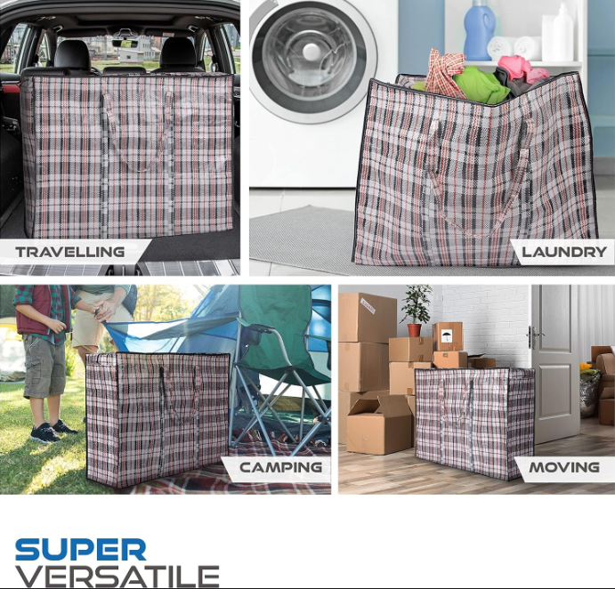 Grand Sac de Rangement Vêtements Jumbo Bag Rangement Transport et Déménagement - Multipack (Lot de 10