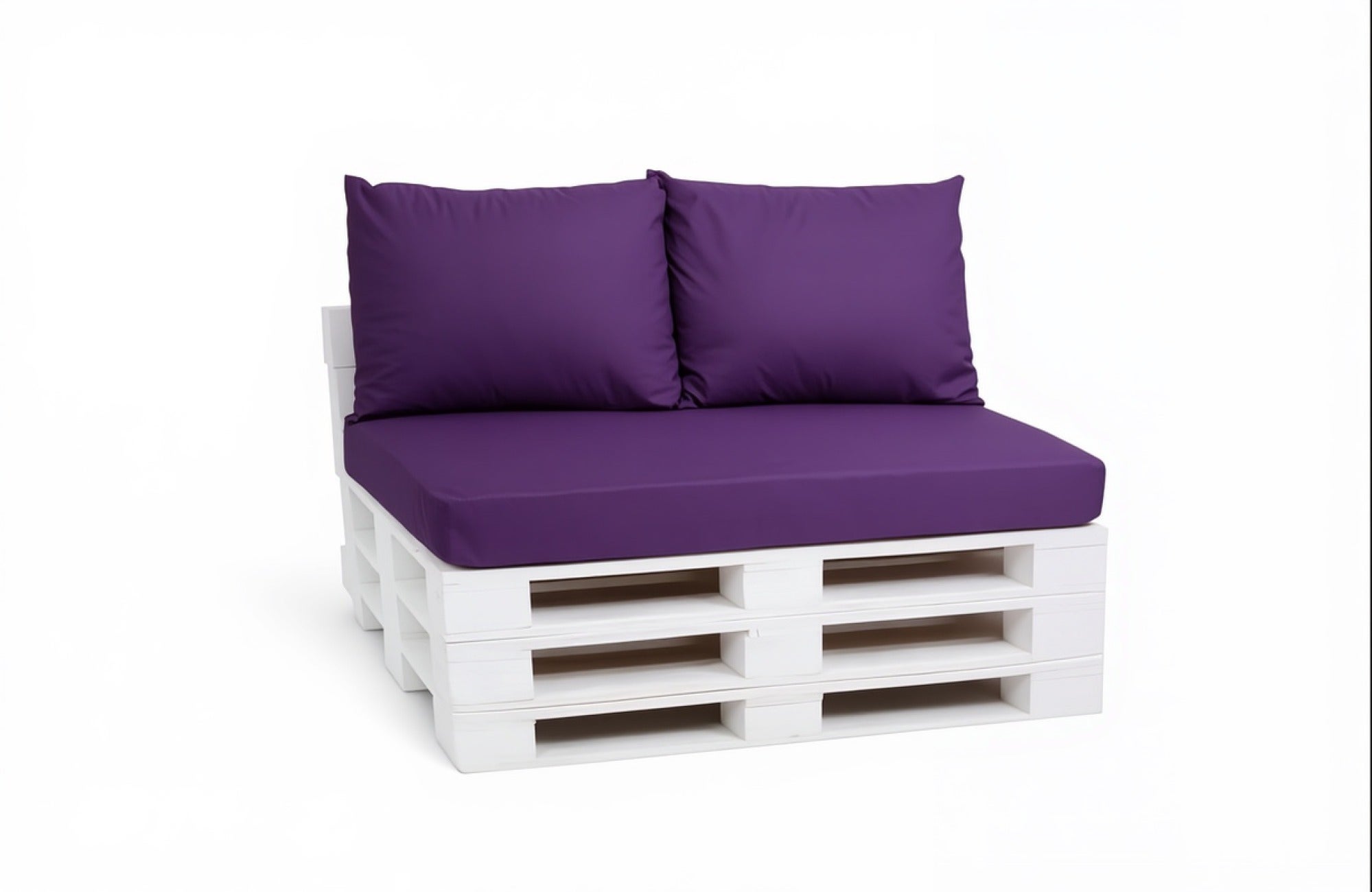 Zestaw poduszek na meble z palet 120x60 cm + 2x 60x50 cm, kolor fioletowe, zdejmowane pokrowce, do ogrodu i na balkon