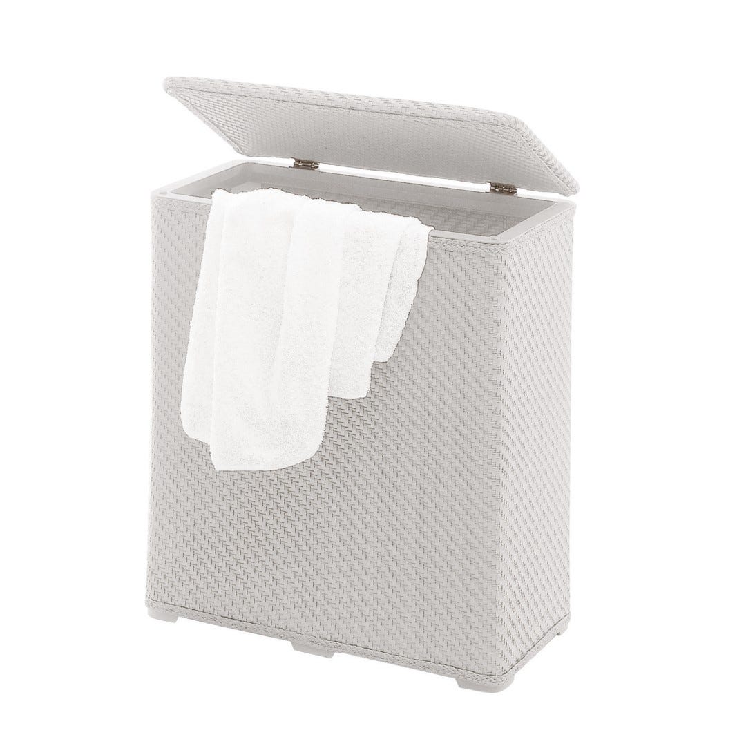 Panier à linge blanc pour la salle de bains | Robinia - 4