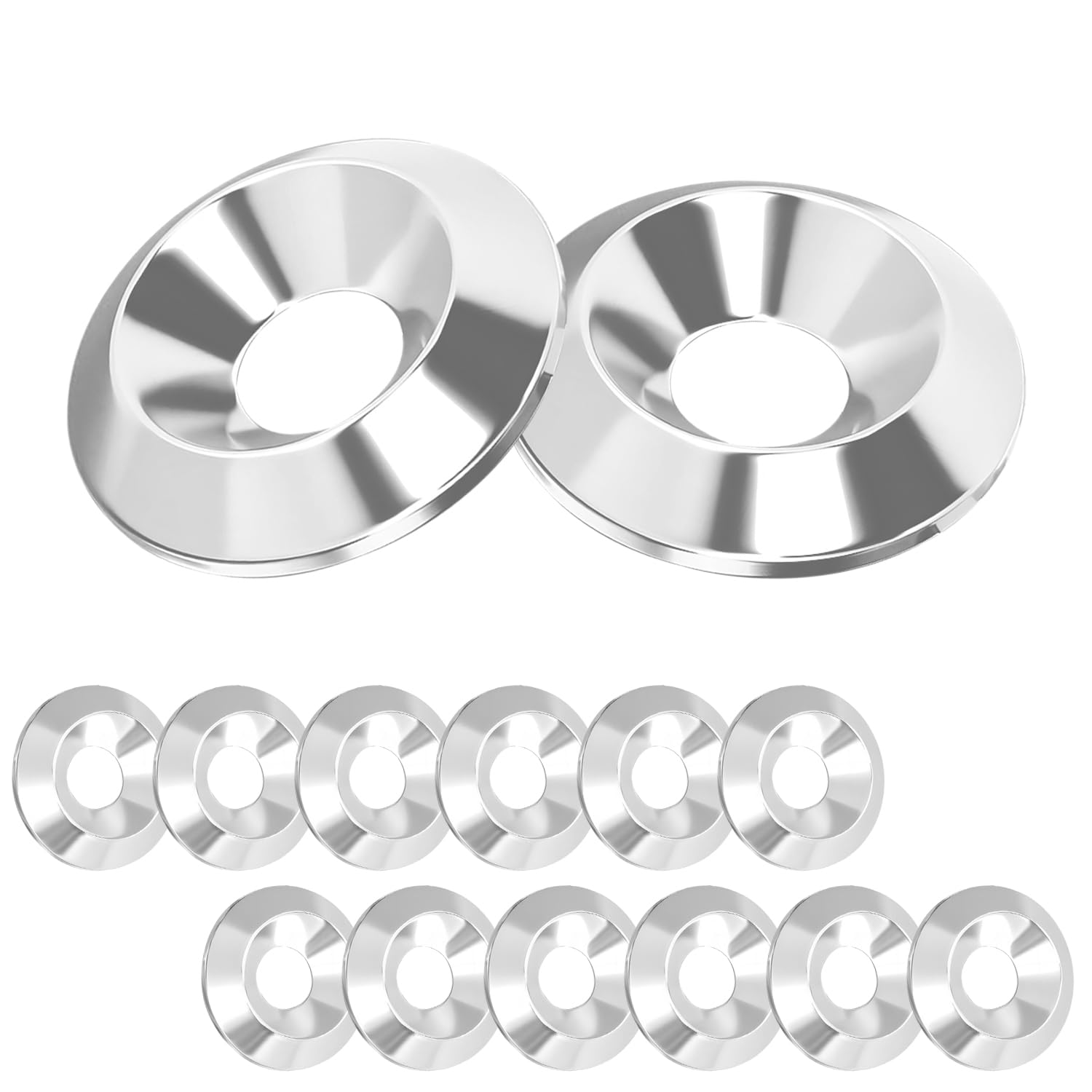 20 sztuk podkładek kielichowych, podkładek śrubowych, uszczelek ze stali nierdzewnej z łbem płaskim, podkładek z łbem stożkowym M6 x 18 mm