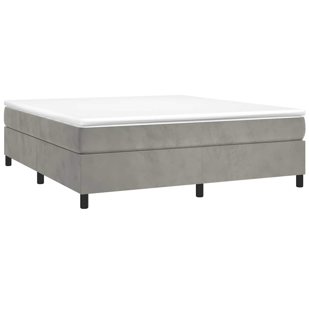 Cadre de lit sans matelas velours gris clair 200x200 cm - 4