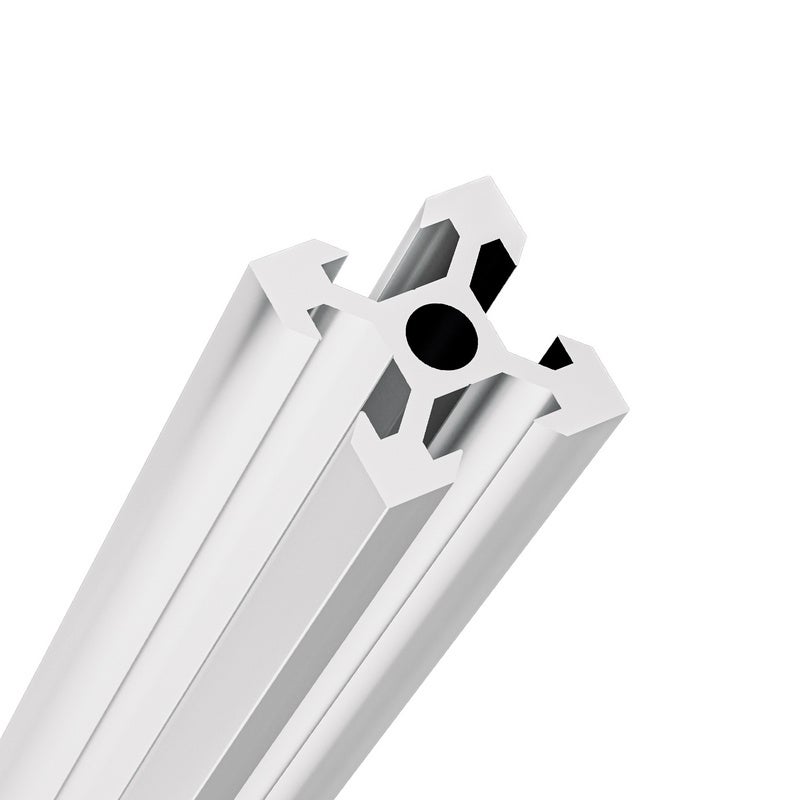 Profilé aluminium 1000 mm 20x20 mm - Norme européenne 2020V, aluminium 6063 anodisé noir