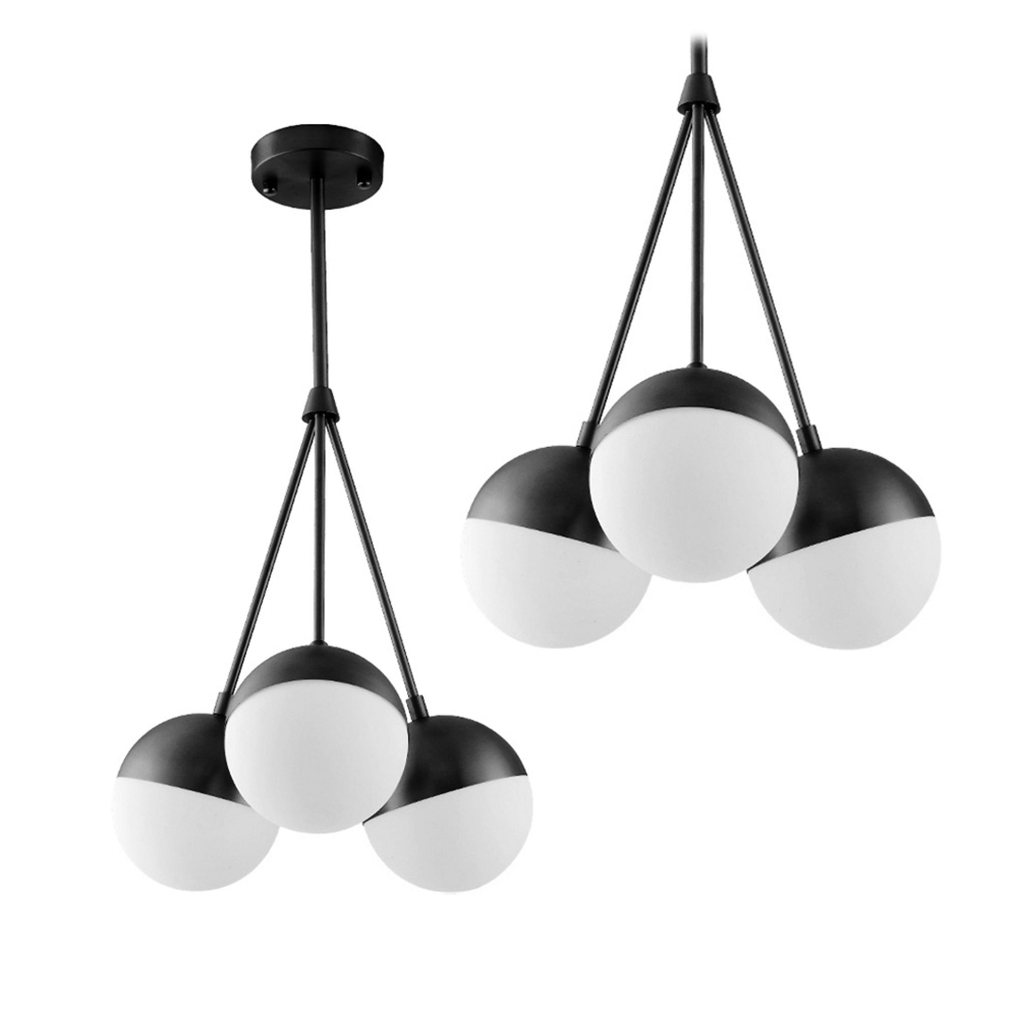 Lampa Sufitowa Wisząca Toolight App687-3Cp Czarny