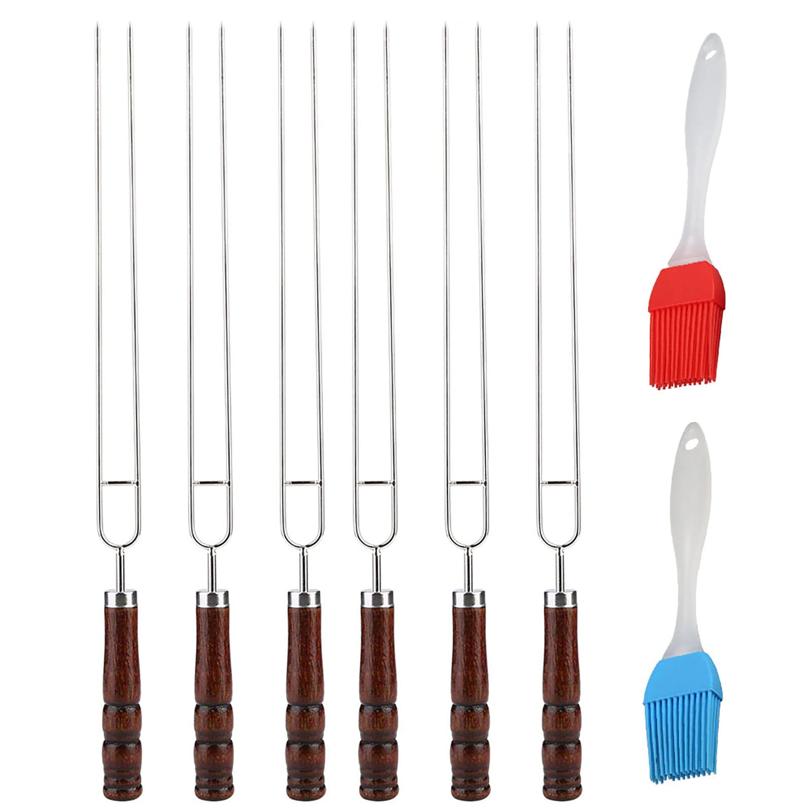 Brochettes Télescopiques Pour Barbecue – Lot De 4, Longueur Réglable 31 à 81 Cm, En Inox, Pour Guimauves Et Saucisses