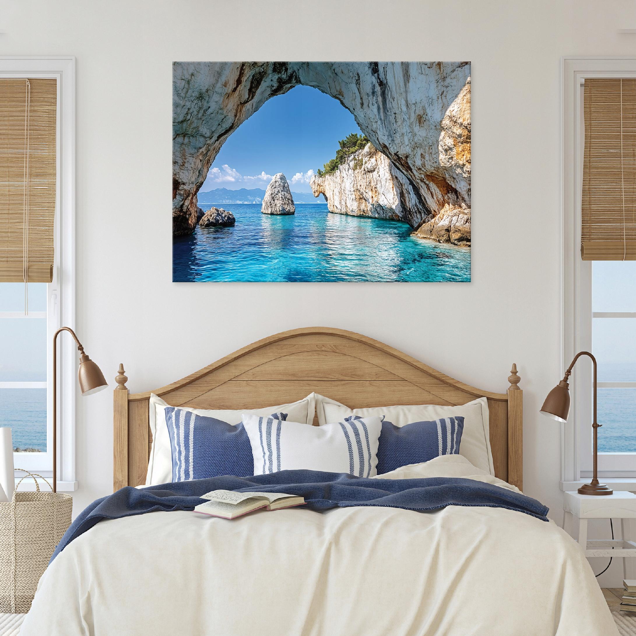 Tableau Décoration Murale Impression Sur Toile Océan Bleu Nature - 120x80 cm - Tableau Décoration Murale Chambre et salon - 2