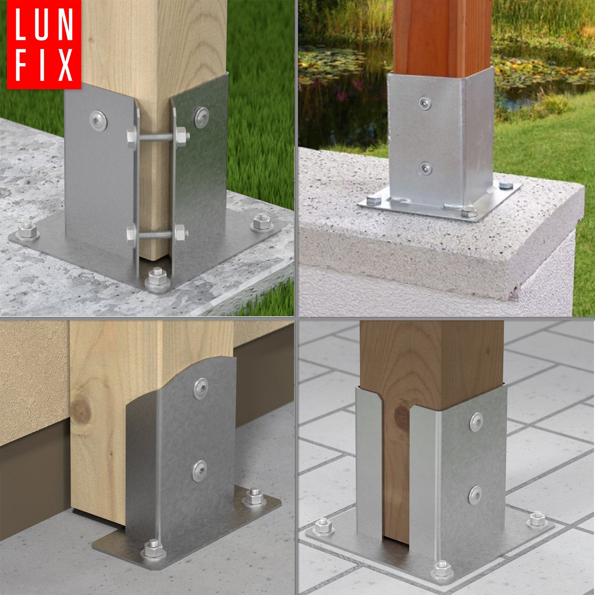 Wkręty do podstaw słupa 10x50mm srebrne 6szt. - 9
