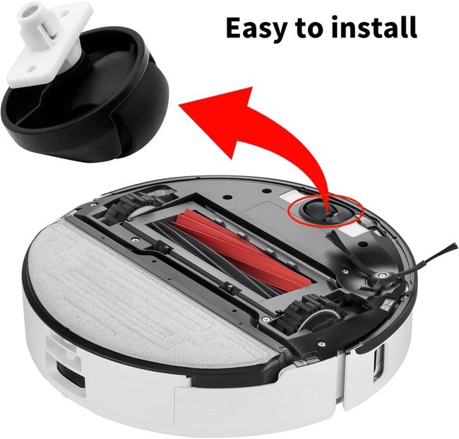 Ruota Anteriore Di Ricambio Universale Per Spazzatrice Robot, In ABS E Gomma, Compatibile Con I Modelli 1S, S50, T4, T7 – Facile Da Installare