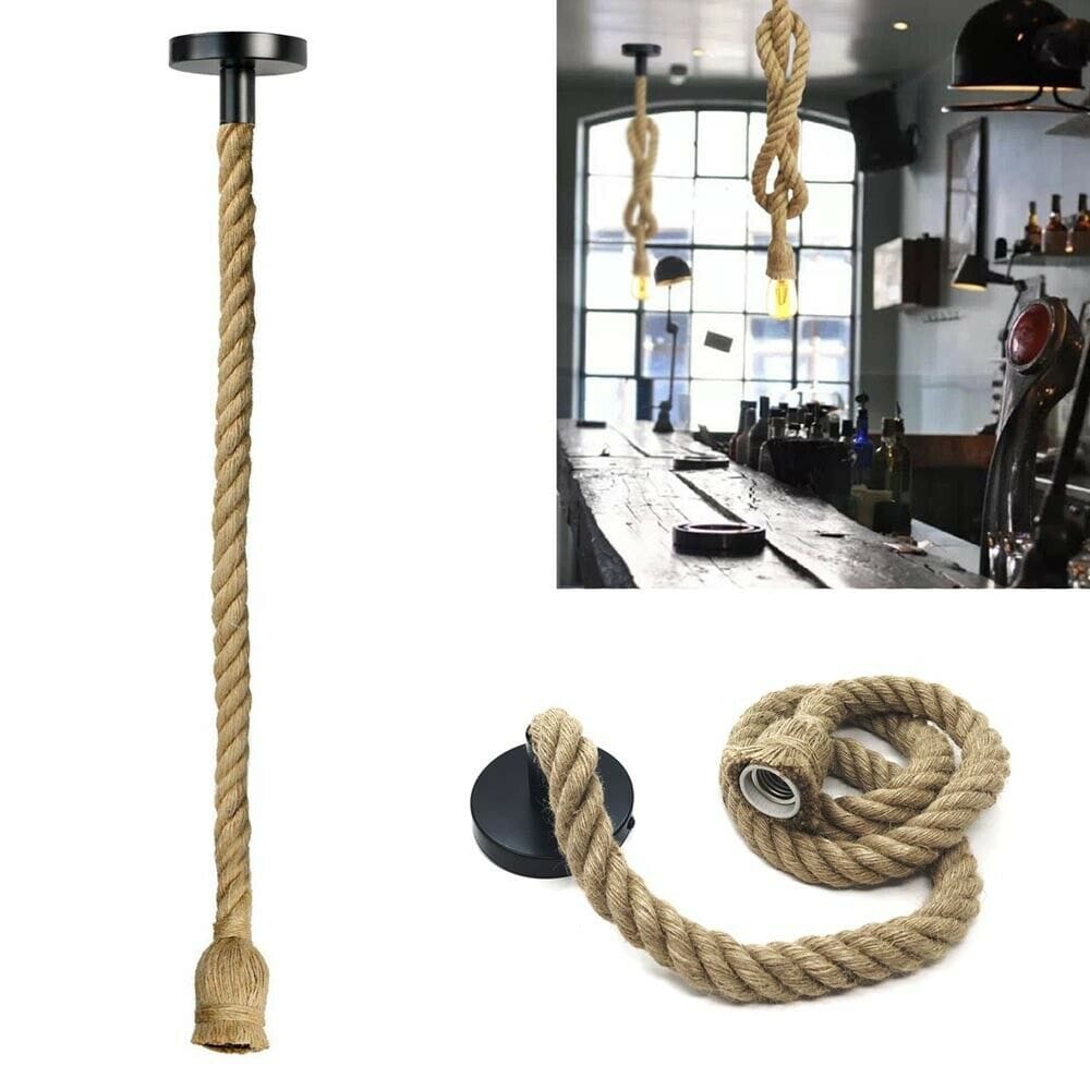 DOBO Portalampada Canapa Lampada Corda Vintage Country 1M E 27 Illu Casa Bar Illuminazione Per Interni Dobo 7438643724596