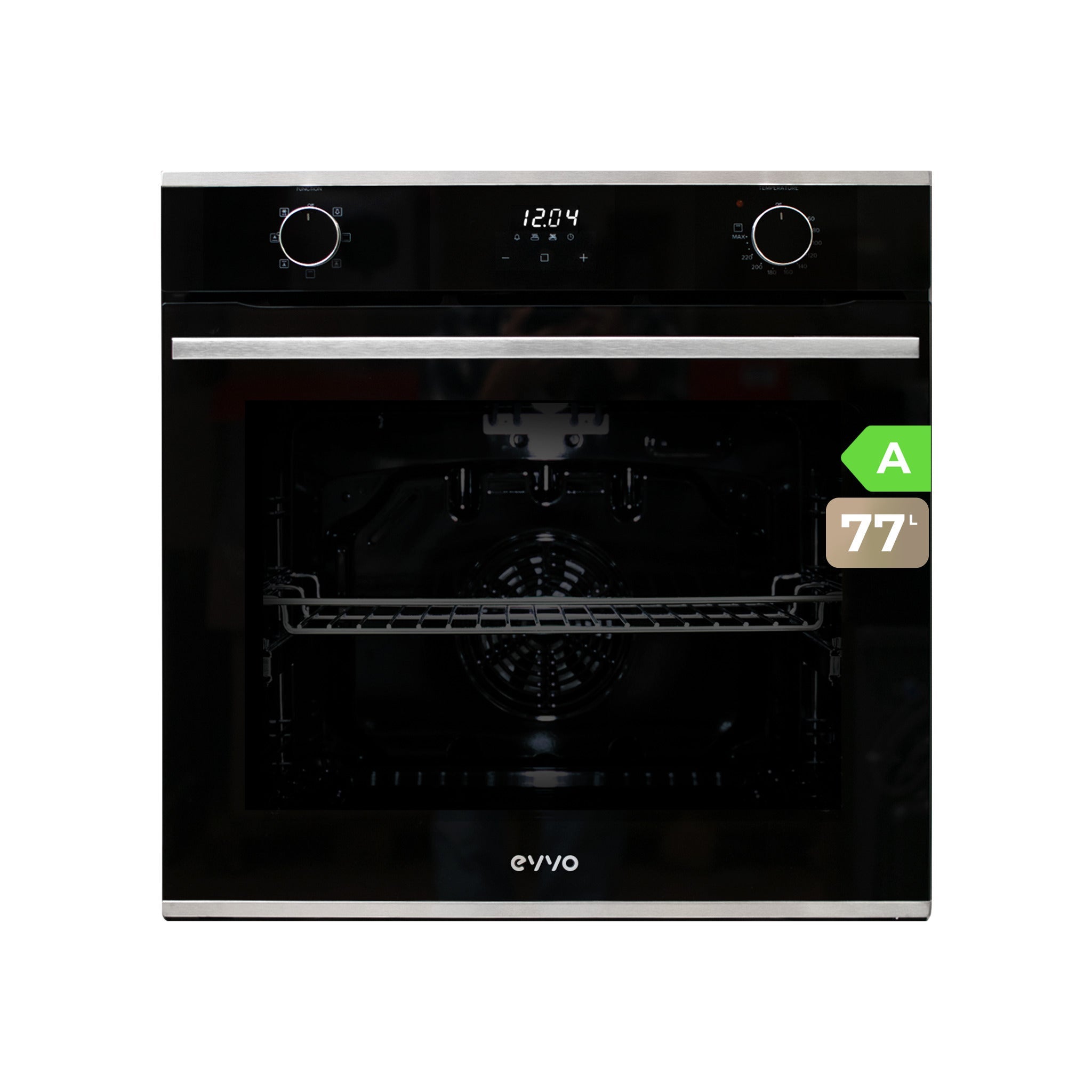 Evvo Inox Horno H20, Eficiencia Energética A, 72L De Capacidad, 7 Programas, Temporizador, Display Digital, - Imagen 4