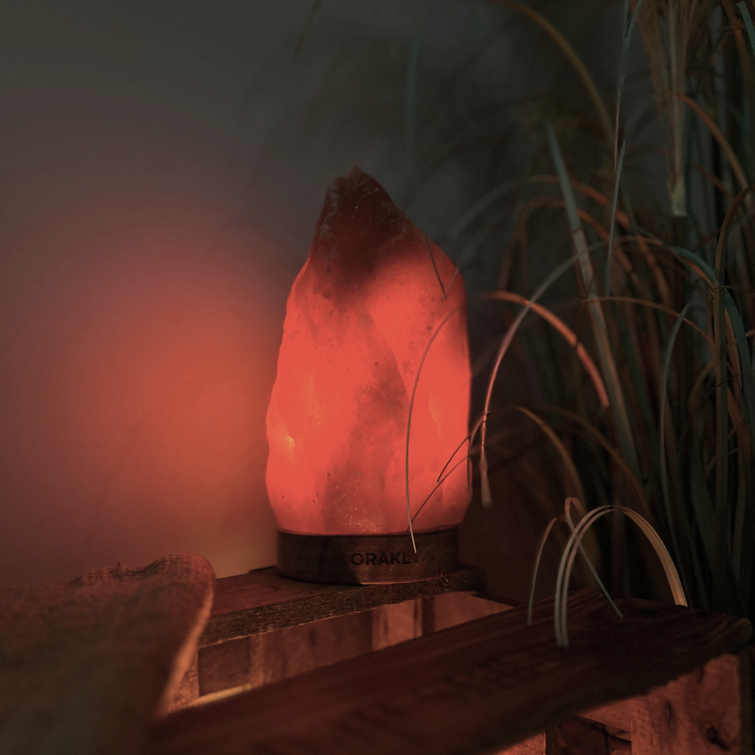Orakl® - Lampe à sel de l'Himalaya Core - 2-4 KG - Avec variateur - 100% sel de l'Himalaya - Lampe à sel rouge - Lampe cristal de sel - 3